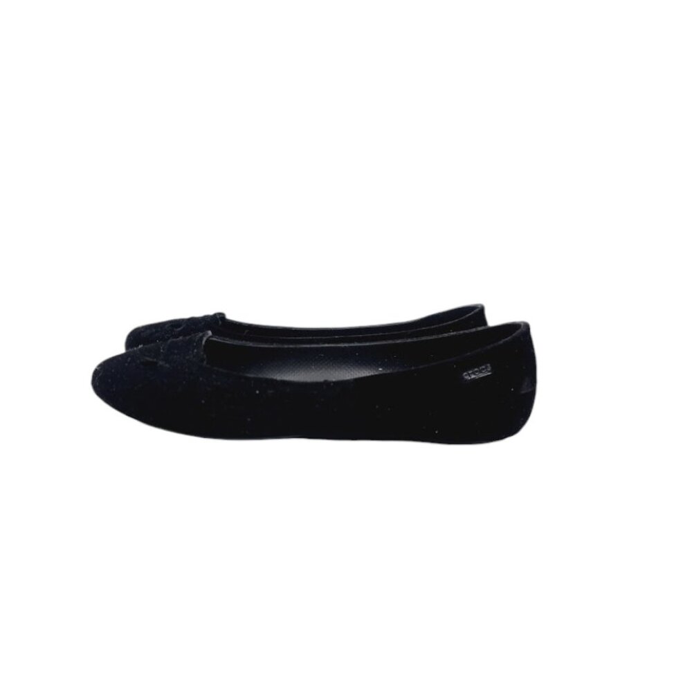 Crocs‎ Women's Black Suede Almond Toe Slip-On Ballet Flat Size US 7